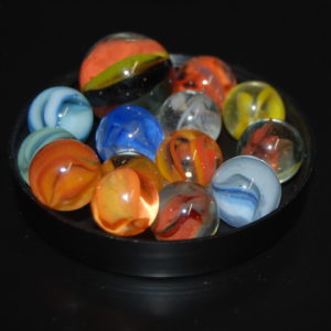 14 Vintage Cats Eye Marbles from 5/8″ to 13/16″ Marbles.