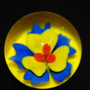 Mary’s Flower Garden Art Glass Marble Two sided design