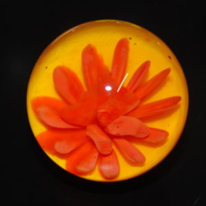 Mary’s Flower Garden Art Glass Marble Two sided design