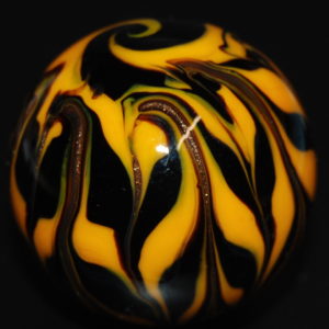 Beautiful New Contemporary art glass marble.  Unsigned approx. 1 1/2″ marble.  In as made mint condition.