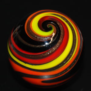 Beautiful New Contemporary art glass marble.  Unsigned approx. 1 1/2″ marble.  In as made mint condition.