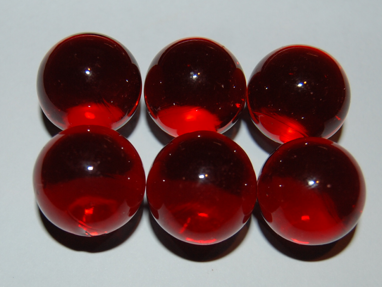 6 Ruby Red SHOOTER Marbles 1 Made in America