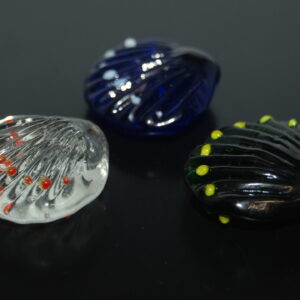 Six mini art glass shells-Animal Miniatures