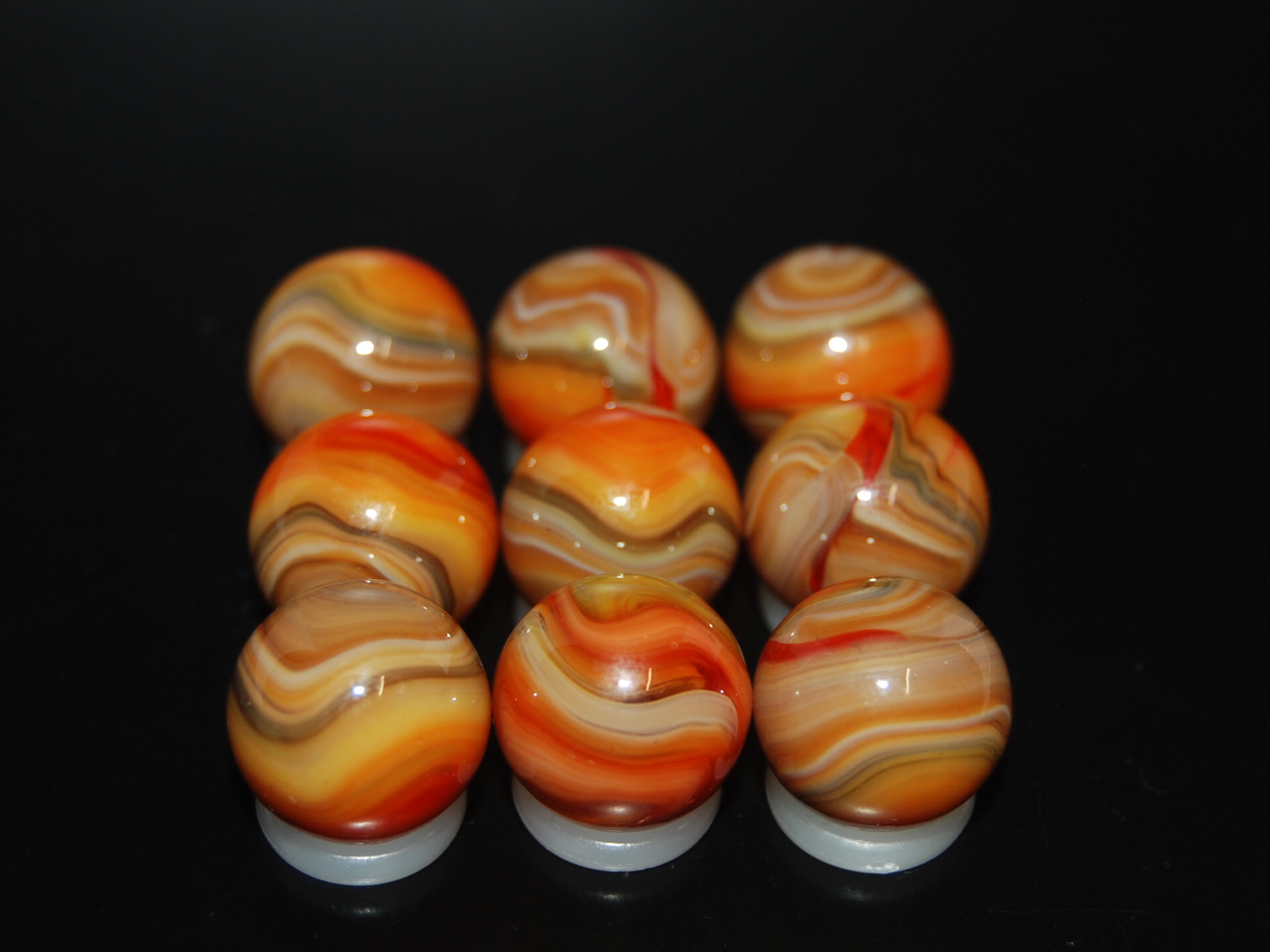 6  HTF 5/8"  HAND SELECTED JABO CLASSIC  MARBLES  $3.99   LOT W 