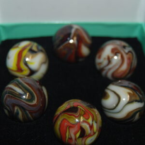Six Beautiful Jabo Classic Marbles Hard To Find Hand Picked J-623 