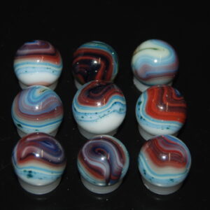 9 Beautiful Jabo/Vitro Classic Marbles Made In Reno, Ohio