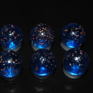 9 Beautiful Jabo Blue Base Lutz Mica Sprinkle’s Marbles Made In Reno, Ohio