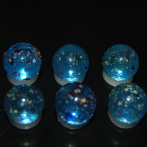9 Beautiful Jabo Blue Base Lutz Mica Fret Sprinkle’s Marbles Made In Reno, Ohio