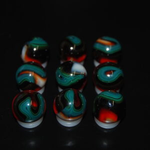 9 Beautiful Jabo/Vitro Swirl Marbles Made In Reno, Ohio