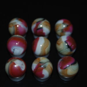 9 Beautiful Jabo/Vitro Swirl Marbles Made In Reno, Ohio