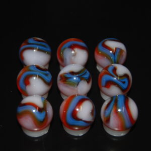 9 Beautiful Jabo Swirl Marbles Made In Reno, Ohio