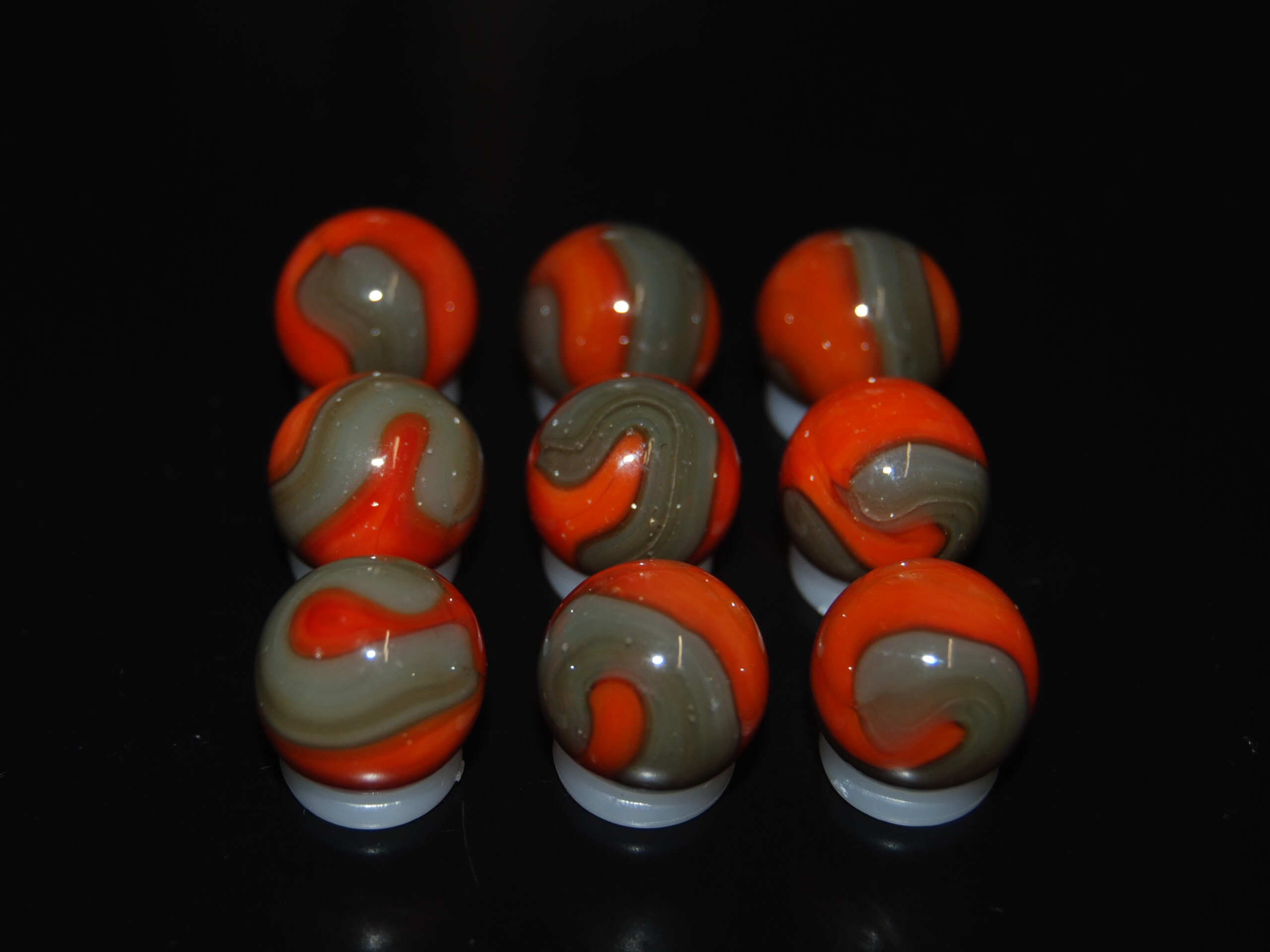 9 Beautiful Jabo Swirl Marbles Made In Reno, Ohio