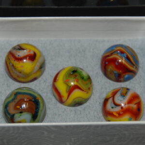 Jabo “Indian Summer Confetti & Gold Lutz” Collector’s Box Marbles B-18