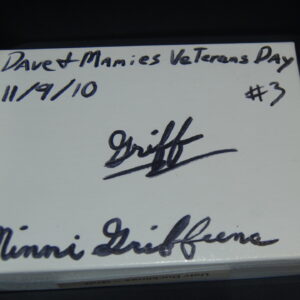 Jabo Dave & Mamies Veterans Day 11-9-2010- Ugly Ducklings – Griff signed on back