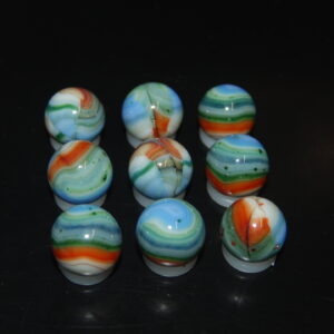 9 Jabo Classic Marbles Some With Aventurine Collector Set HTF