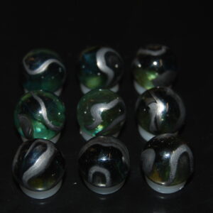 9 Beautiful Jabo Metallic Classic Marbles 1998 to 2007 Hard To Find Swirls