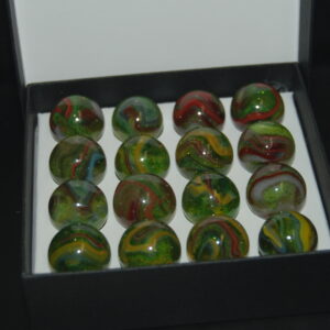 Collector Box Jabo Double Decade Some With Aventurine Oxblood Marbles Made in 2010