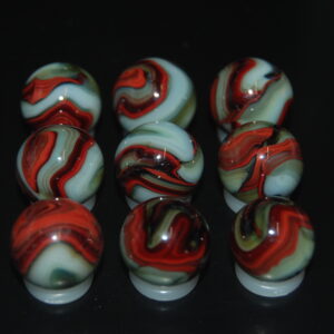 9 Beautiful HTF Jabo Classic Oxblood Swirl Marbles