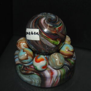 Andy Davis 1.85″ Badger Marble And Eight 3/4″ Marbles+Holder