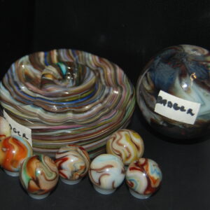 Andy Davis 1.85 Badger Marble And Eight 3/4″ Marbles+Holder