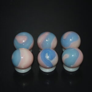 6 Jabo Co. Classic UV Marbles Glow Under Blacklight Collector Set