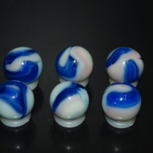 6 Jabo Co. Classic UV Marbles Glow Under Blacklight Collector Set