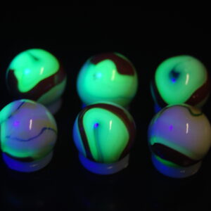 6 Jabo Co. Classic UV Marbles Glow Under Blacklight Collector Set