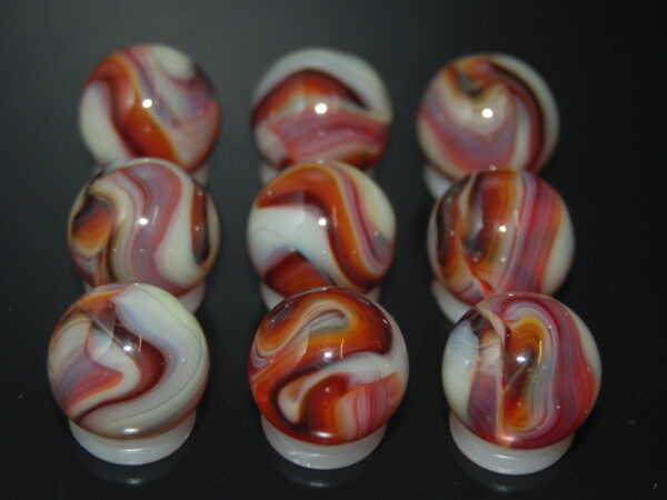 9 Beautiful Early HTF Jabo Classic Swirl Marbles - Image 2