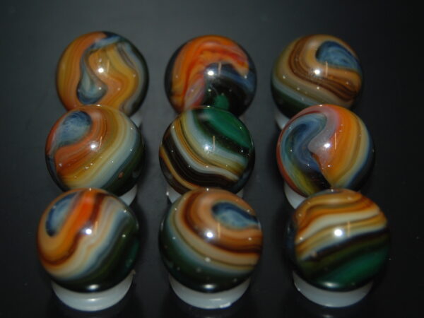 9 Beautiful HTF Jabo Classic Swirl Marbles - Image 2