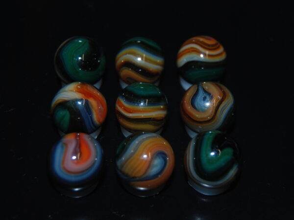 9 Beautiful HTF Jabo Classic Swirl Marbles