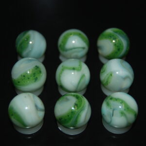 9 Beautiful HTF Jabo/Fenton Classic Swirl Marbles W/Aventurine