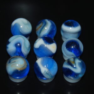 9 Beautiful HTF Jabo Classic Swirl Marbles W/Aventurine