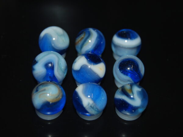 9 Beautiful HTF Jabo Classic Swirl Marbles W/Aventurine