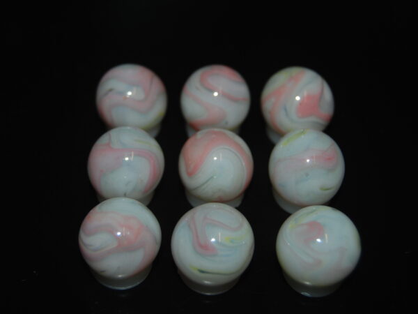 9 Beautiful HTF Jabo/Fenton Pink Classic Swirl Marbles