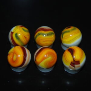 6 Beautiful HTF Jabo Classic Swirl Marbles