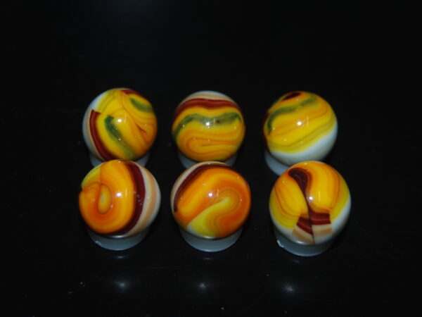 6 Beautiful HTF Jabo Classic Swirl Marbles