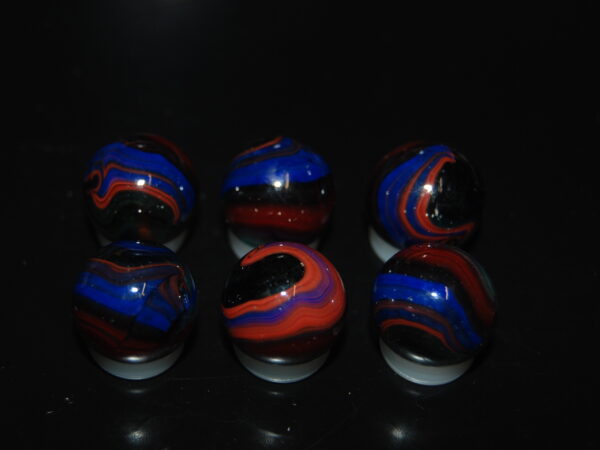 6 Beautiful HTF Jabo Classic Swirl Marbles