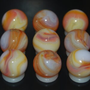 9 Beautiful HTF Jabo Ham & Eggs Classic Swirl Marbles