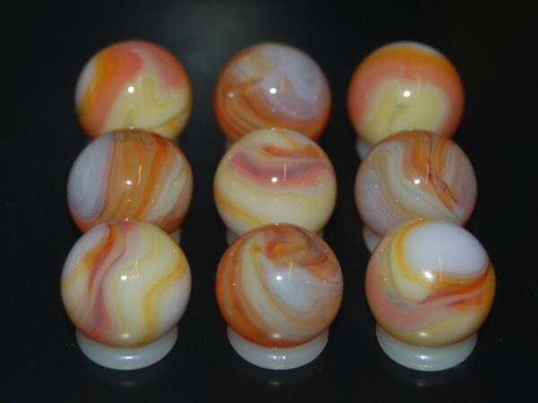 9 Beautiful HTF Jabo Ham & Eggs Classic Swirl Marbles