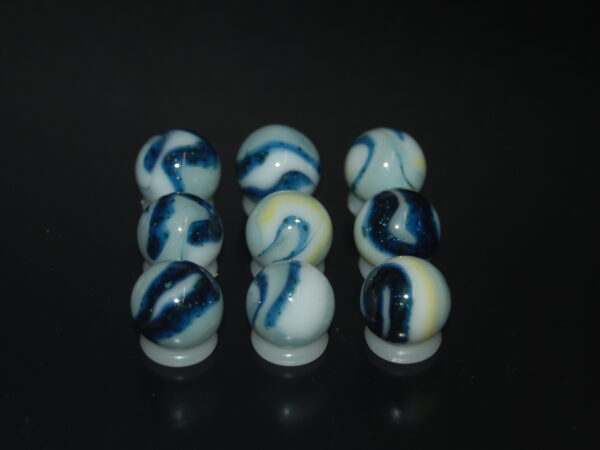 9 Beautiful HTF Jabo-Fenton Some With Blue Aventurine Classic Marbles