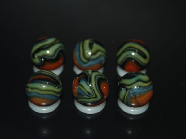 6 Beautiful HTF Jabo Dragon Classic Swirl Marbles