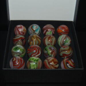 Collector Box Jabo Double Decade Some With Aventurine Oxblood Marbles Made 2010 (Copy)