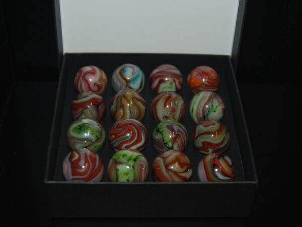 Collector Box Jabo Double Decade Some With Aventurine Oxblood Marbles Made 2010 (Copy)