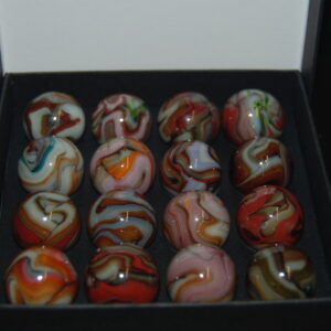 Collector Box Jabo Double Decade Some With Aventurine Oxblood Marbles Made 2010