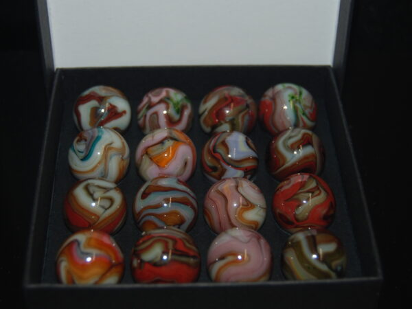 Collector Box Jabo Double Decade Some With Aventurine Oxblood Marbles Made 2010