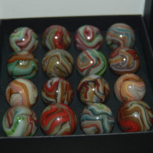 Collector Box Jabo Double Decade Some With Aventurine Oxblood Marbles Made 2010