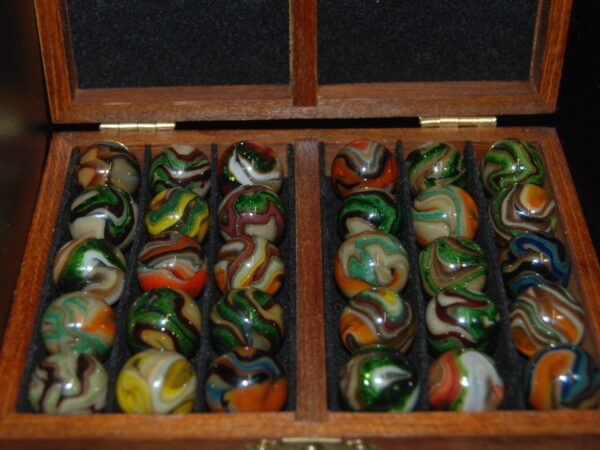 Collector Wooden Box VHTF Jabo LAST DANCE Some Aventurine Marbles Made 2008 Keepers - Image 2