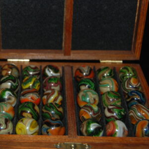 Collector Wooden Box VHTF Jabo LAST DANCE Some Aventurine Marbles Made 2008 Keepers