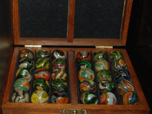 Collector Wooden Box VHTF Jabo LAST DANCE Some Aventurine Marbles Made 2008 Keepers